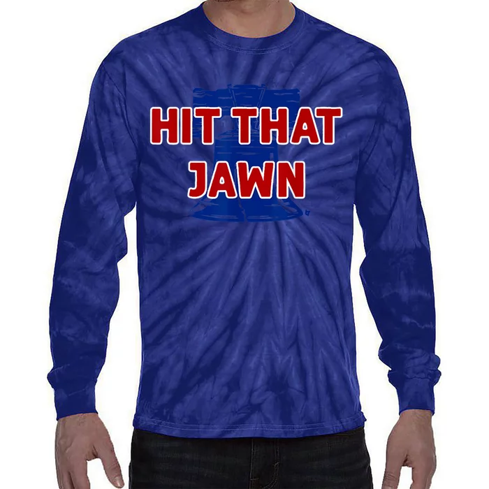 Hit That Jawn Philadelphia Baseball Tie-Dye Long Sleeve Shirt