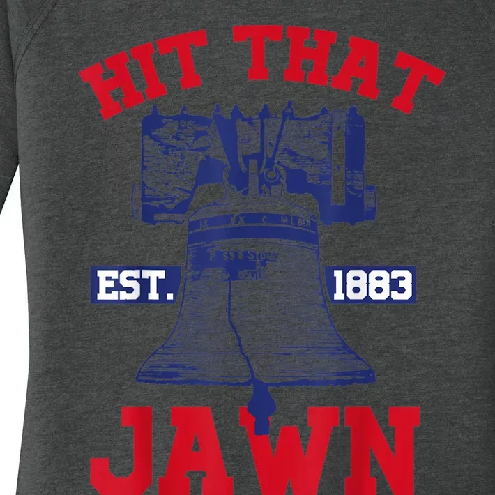 Hit That Jawn - Philadelphia Philly Baseball Funny Saying Women's Perfect Tri Tunic Long Sleeve Shirt