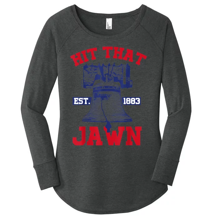 Hit That Jawn - Philadelphia Philly Baseball Funny Saying Women's Perfect Tri Tunic Long Sleeve Shirt