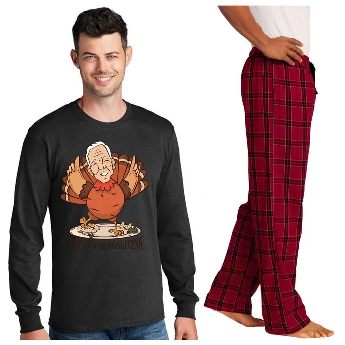 Happy Thanksgiving Joe Bide Turkey Long Sleeve Pajama Set