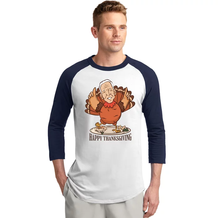 Happy Thanksgiving Joe Bide Turkey Baseball Sleeve Shirt