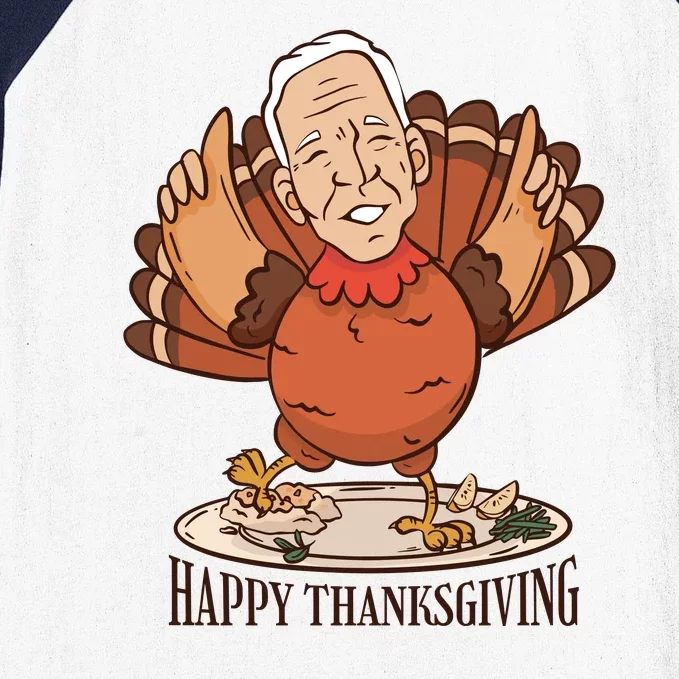 Happy Thanksgiving Joe Bide Turkey Baseball Sleeve Shirt