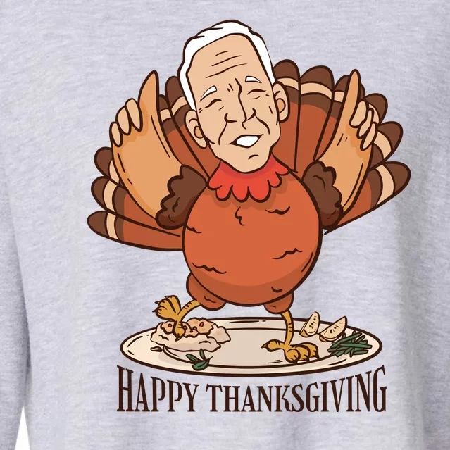 Happy Thanksgiving Joe Bide Turkey Cropped Pullover Crew