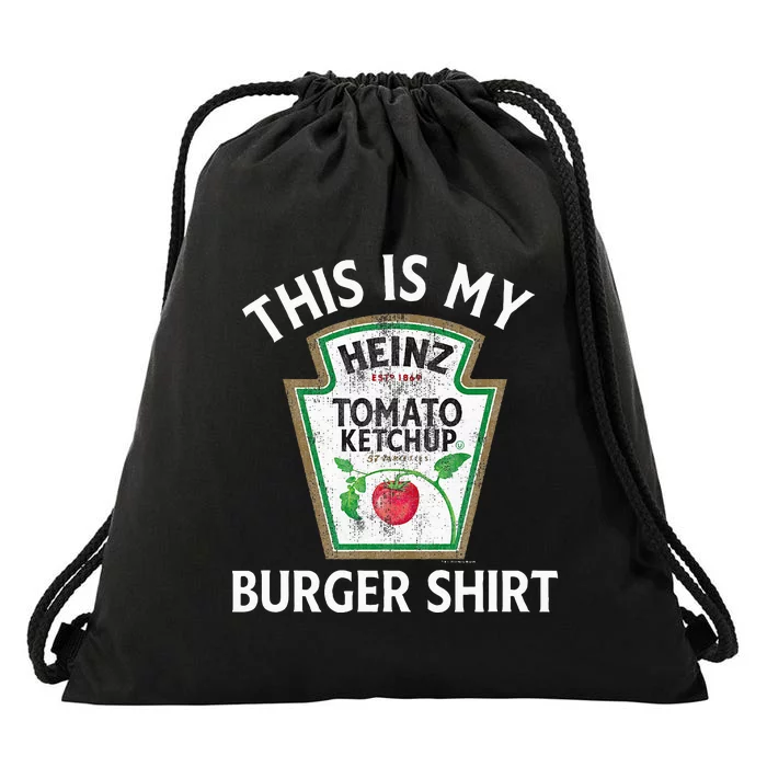 Heinz Tomato K.E.T.C.H.U.P This Is My Burger Distressed Logo Drawstring Bag