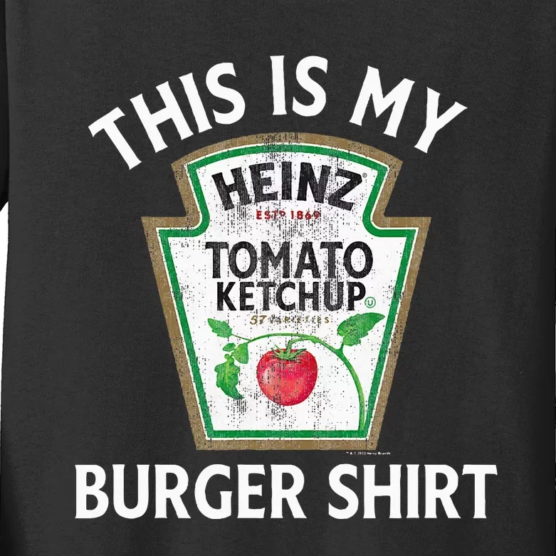 Heinz Tomato K.E.T.C.H.U.P This Is My Burger Distressed Logo Kids Long Sleeve Shirt