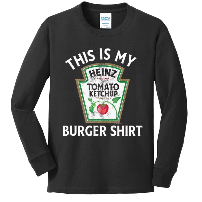 Heinz Tomato K.E.T.C.H.U.P This Is My Burger Distressed Logo Kids Long Sleeve Shirt