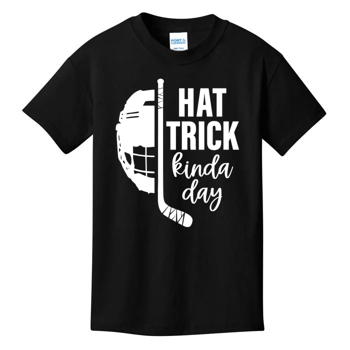 Hat Trick Kinda Day Ice Hockey Player Kids T-Shirt