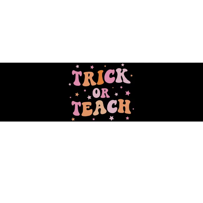 Halloween Teacher Life Retro Vintage Groovy Trick Bumper Sticker