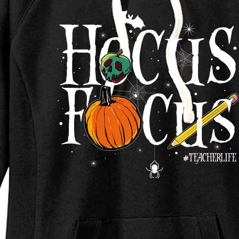 Halloween #Teacher Life Hocus Focus Women's Fleece Hoodie