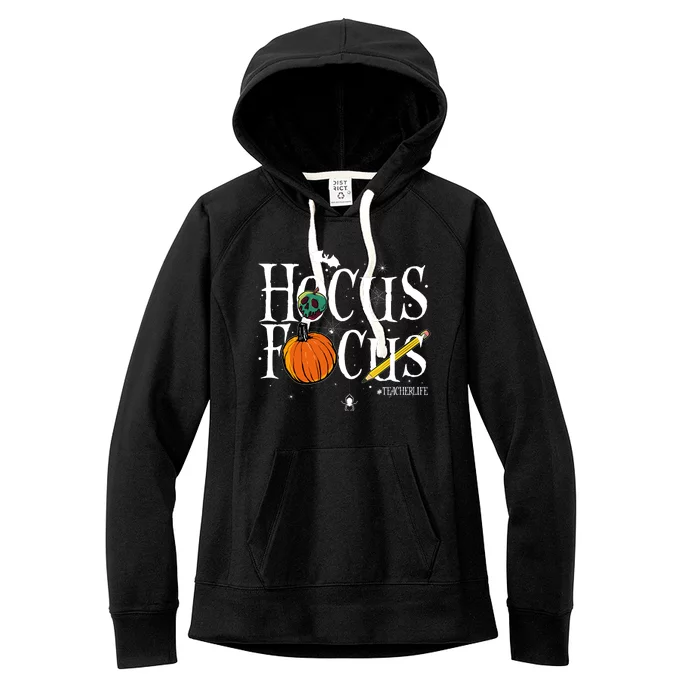 Halloween #Teacher Life Hocus Focus Women's Fleece Hoodie