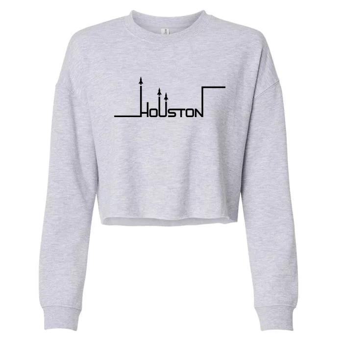 Houston Texas Lift Off Logo Cropped Pullover Crew