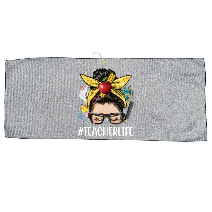 Hashtag Teacher Life Hair Bun Gift For Teacher Large Microfiber Waffle Golf Towel