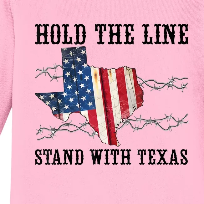 Hold The Line Stand With Texas Baby Long Sleeve Bodysuit