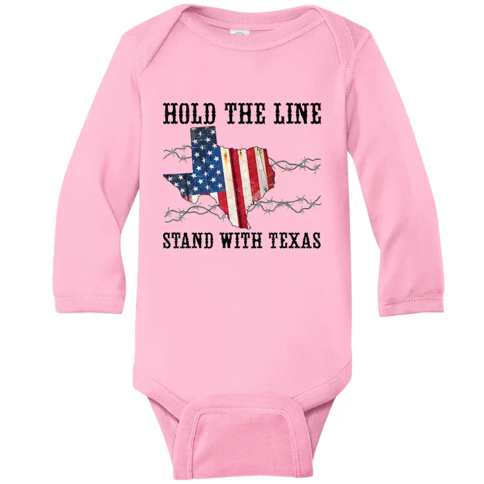 Hold The Line Stand With Texas Baby Long Sleeve Bodysuit