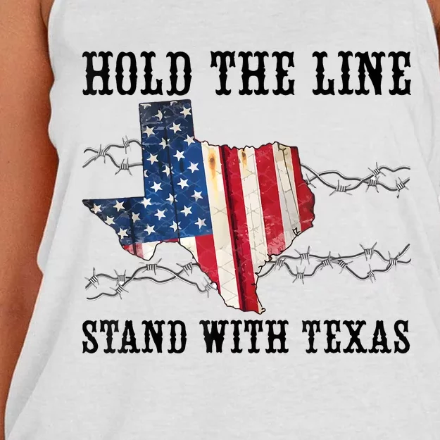 Hold The Line Stand With Texas Women's Knotted Racerback Tank