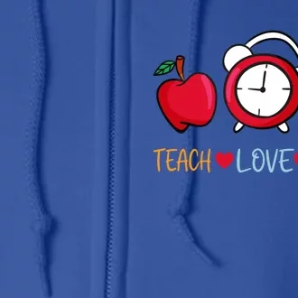 Hearts Teach Love Inspire Teachers Gift Full Zip Hoodie