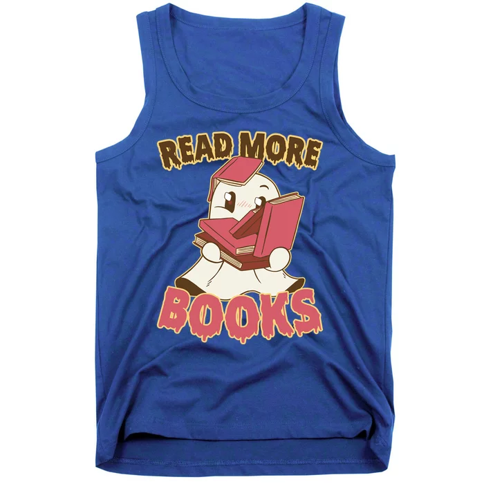 Halloween Teacher Librarian Boooks Ghosts Reading Book Gift Tank Top