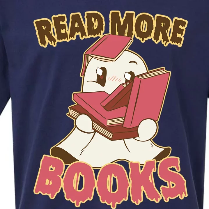 Halloween Teacher Librarian Boooks Ghosts Reading Book Gift Sueded Cloud Jersey T-Shirt