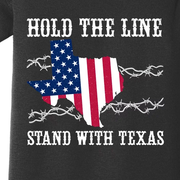 Hold The Line Stand With Texas Flag Usa State Of Texas Baby Bodysuit