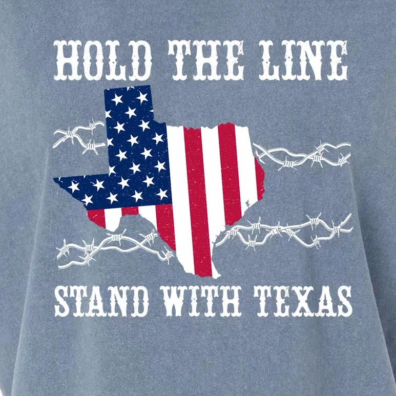 Hold The Line Stand With Texas Flag Usa State Of Texas Garment-Dyed Women's Muscle Tee