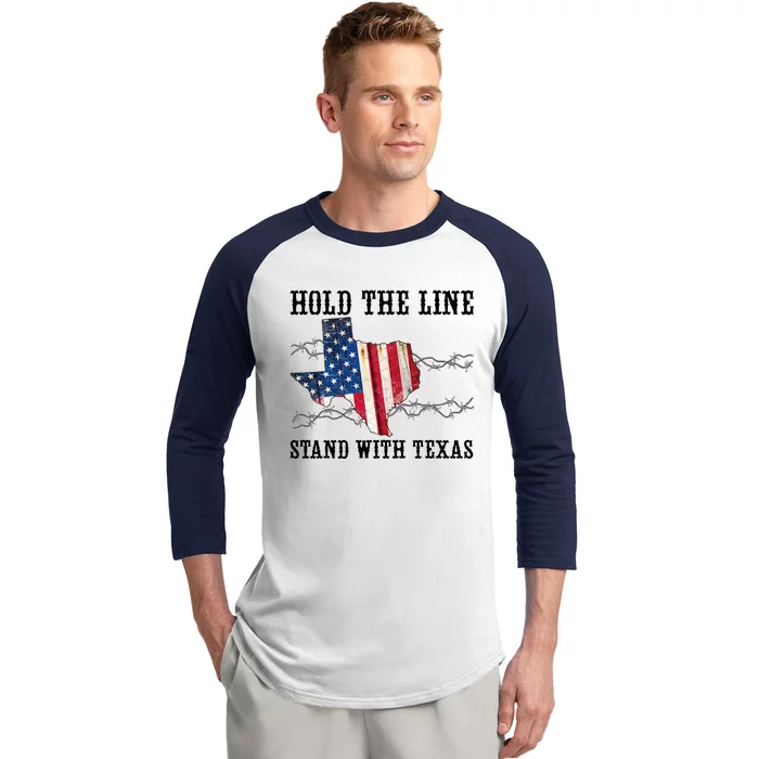 Hold The Line Stand With Texas Baseball Sleeve Shirt