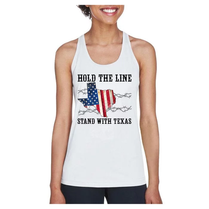 Hold The Line Stand With Texas Women's Racerback Tank