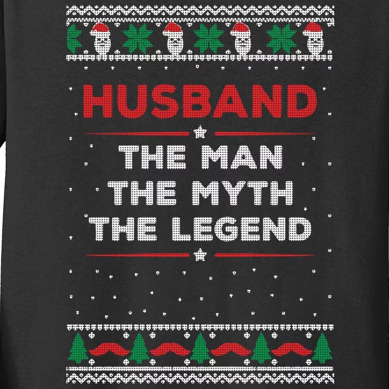 Husband The Man Myth The Legend Ugly Christmas Sweater Kids Long Sleeve Shirt