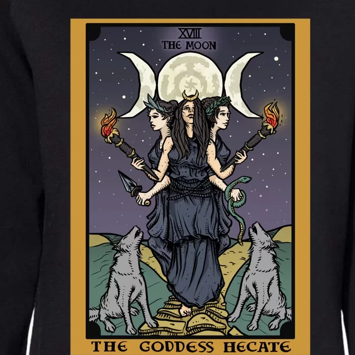 Hekate The Moon Tarot Card Pagan Witch Triple Moon Goddess Gift Womens California Wash Sweatshirt