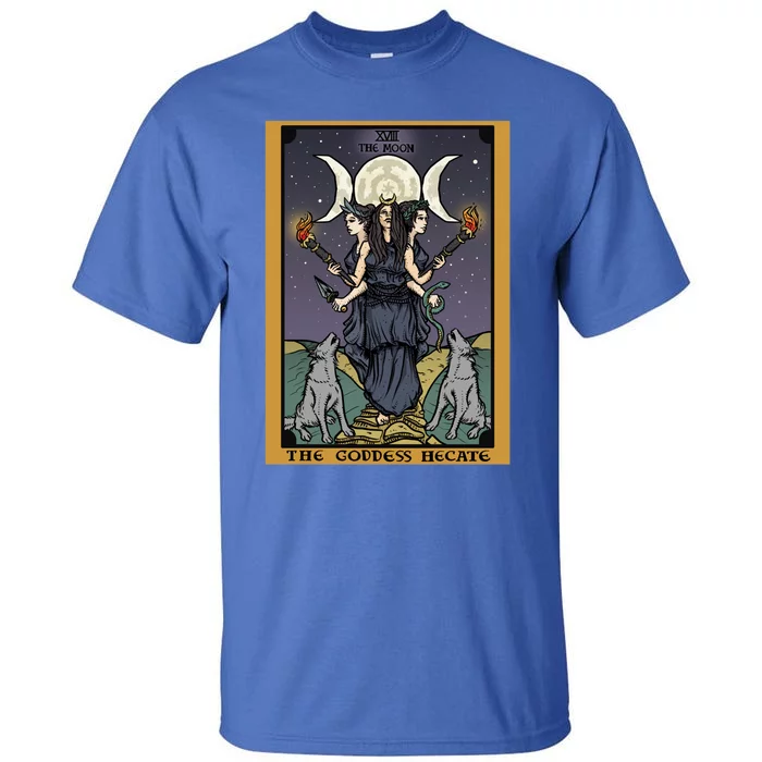 Hekate The Moon Tarot Card Pagan Witch Triple Moon Goddess Gift Tall T-Shirt