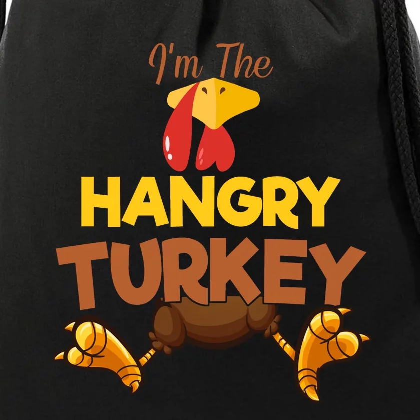 Hangry Turkey Matching Family Group Thanksgiving Gifts Drawstring Bag