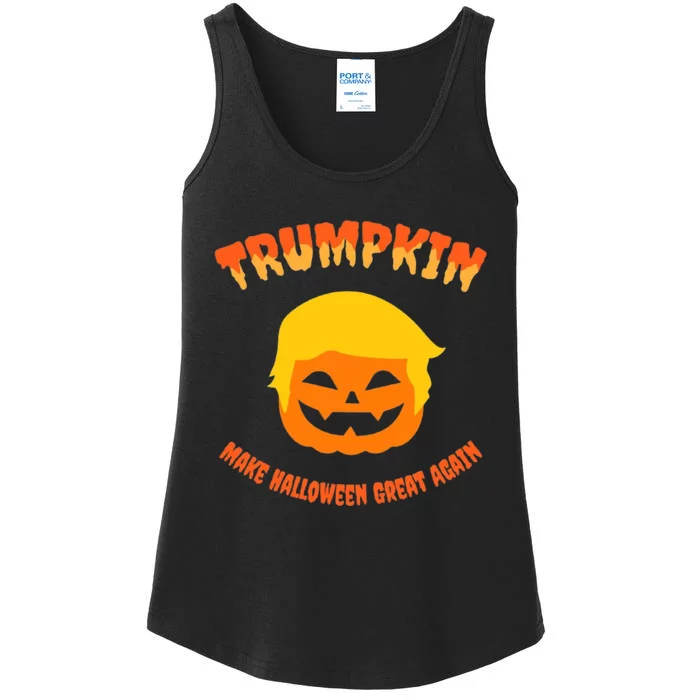 Halloween Trumpkin Make Halloween Great Again Donald Trump Ladies Essential Tank