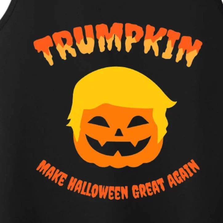 Halloween Trumpkin Make Halloween Great Again Donald Trump Performance Tank