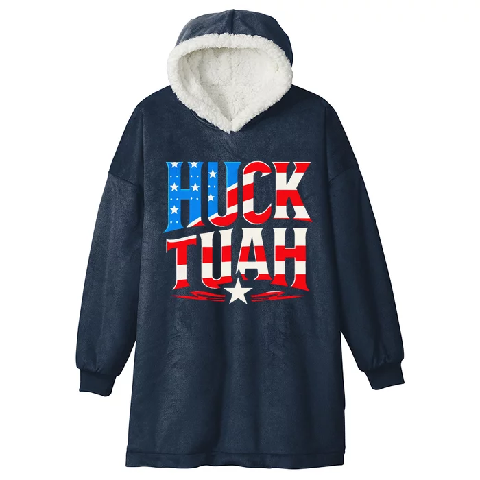 Hawk Tuah Meme Joke Design Hooded Wearable Blanket