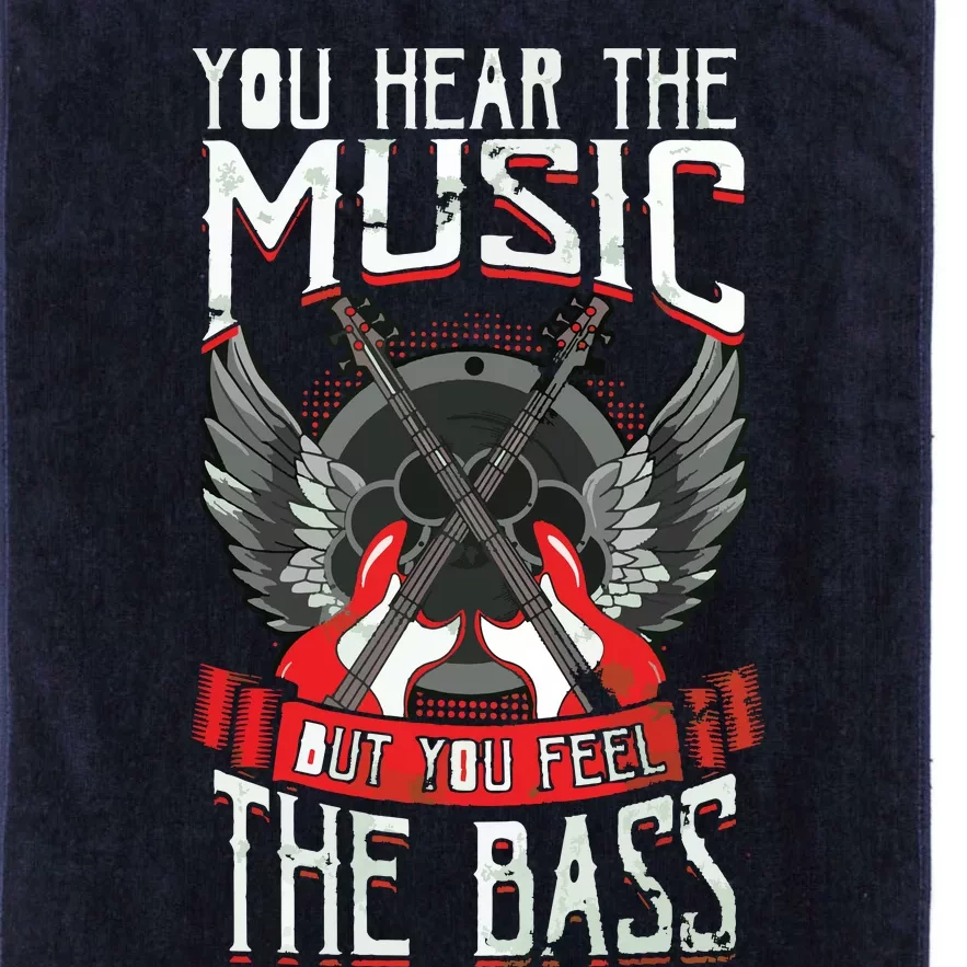 Hear The Music Feel The Bass Player Bassist Guitarist Gift Platinum Collection Golf Towel