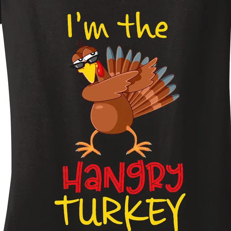 Hangry Turkey Matching Family Group Thanksgiving Party Women's V-Neck T-Shirt