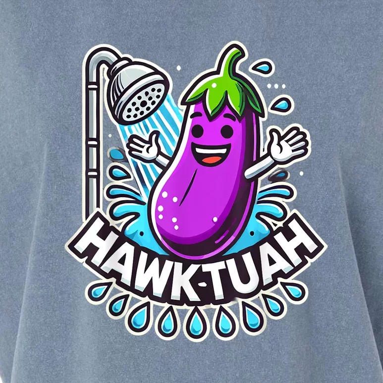 Hawk Tuah Meme Eggplant Joke Funny Huck Tuah Gift Garment-Dyed Women's Muscle Tee