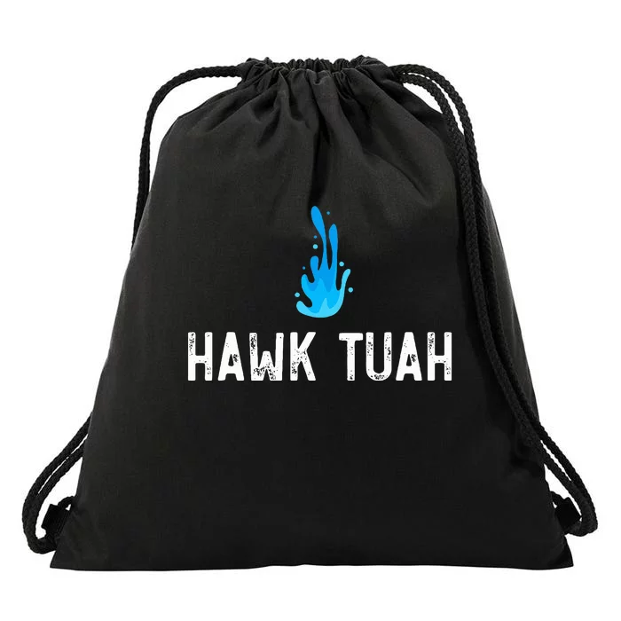 Hawk Tuah Meme Hawk Tuah Viral Saying Hawk Tuah Drawstring Bag