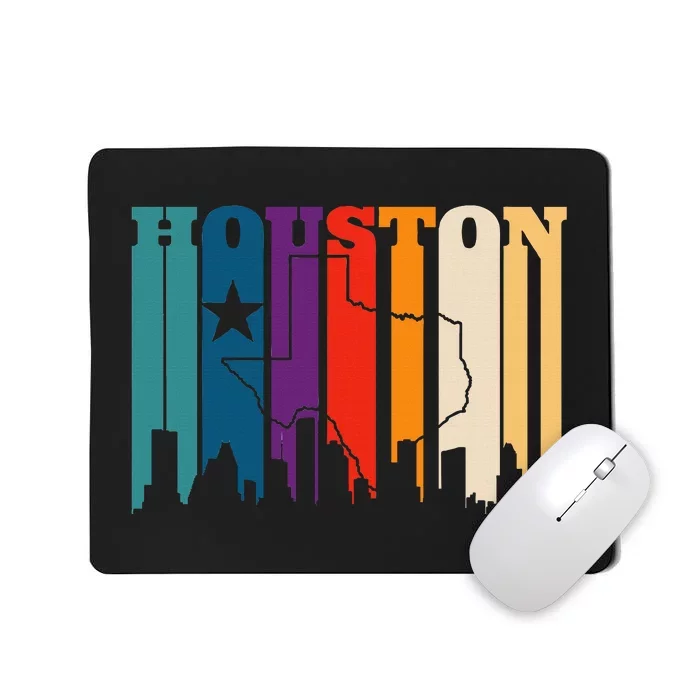 Houston Texas Map Skyline Gift Texas Home State Souvenir Mousepad