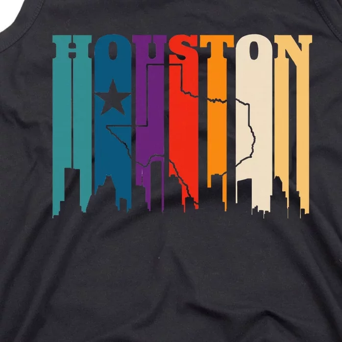 Houston Texas Map Skyline Gift Texas Home State Souvenir Tank Top