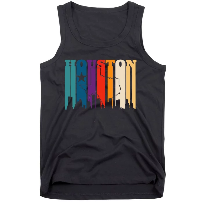 Houston Texas Map Skyline Gift Texas Home State Souvenir Tank Top