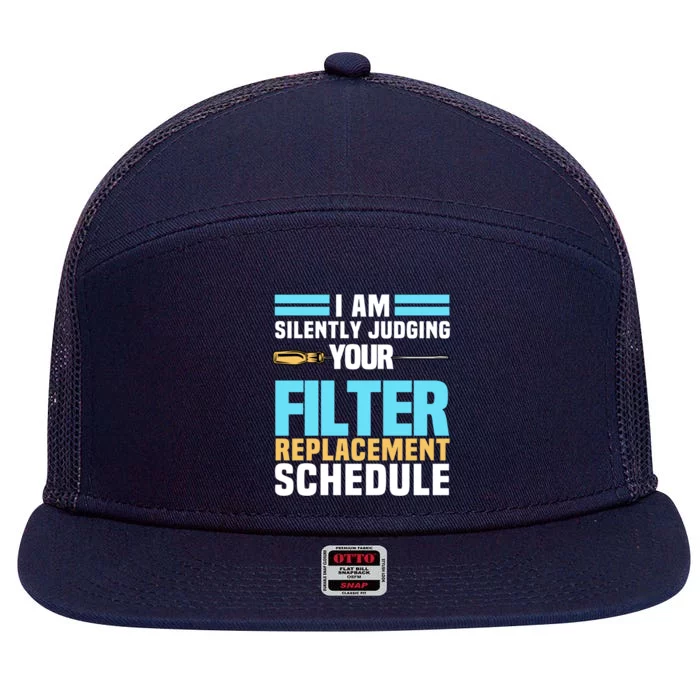 Hvac Technician Mechanic Hvacr Work Installer Tech Service Meaningful Gift 7 Panel Mesh Trucker Snapback Hat