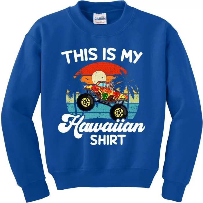 Hawaii This My Hawaiian Monster Truck Kids Sweatshirt