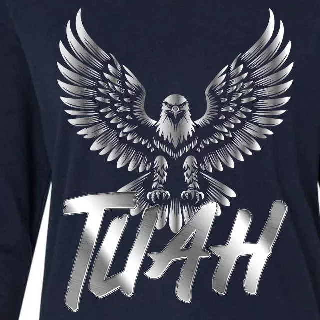 Hawk Tuah Metal Hawk Eagle Womens Cotton Relaxed Long Sleeve T-Shirt