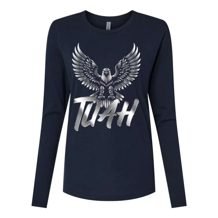 Hawk Tuah Metal Hawk Eagle Womens Cotton Relaxed Long Sleeve T-Shirt