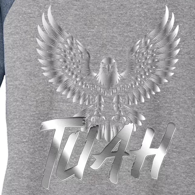 Hawk Tuah Metal Hawk Eagle Women's Tri-Blend 3/4-Sleeve Raglan Shirt