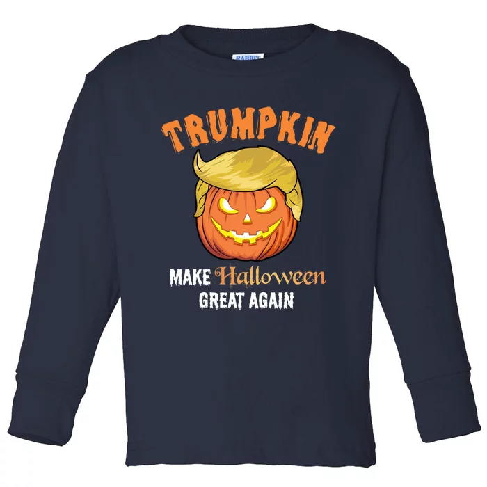 Halloween Trumpkin Make Halloween Great Again Toddler Long Sleeve Shirt