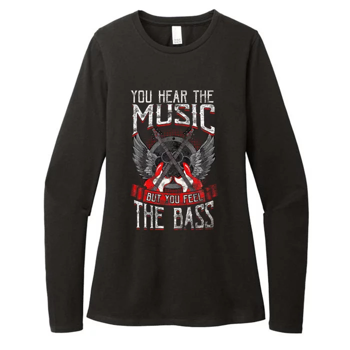 Hear The Music Feel The Bass Player Bassist Guitarist Gift Womens CVC Long Sleeve Shirt