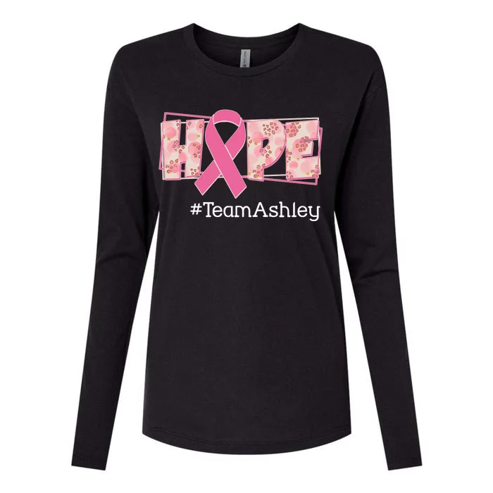 Hope Team Name Custom Breast Cancer Awareness Womens Cotton Relaxed Long Sleeve T-Shirt