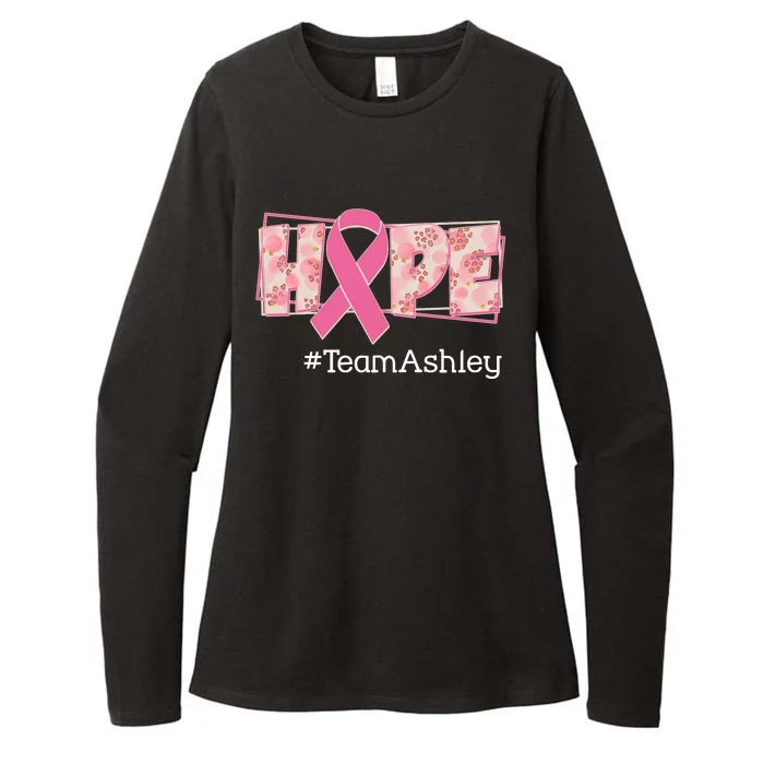 Hope Team Name Custom Breast Cancer Awareness Womens CVC Long Sleeve Shirt