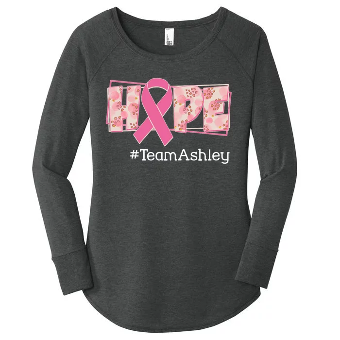 Hope Team Name Custom Breast Cancer Awareness Women's Perfect Tri Tunic Long Sleeve Shirt